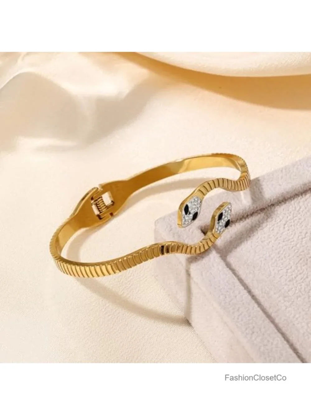 Adjustable Silver Plated Snake Bracelet - Lightweight Brass Snake Chain Jewelry